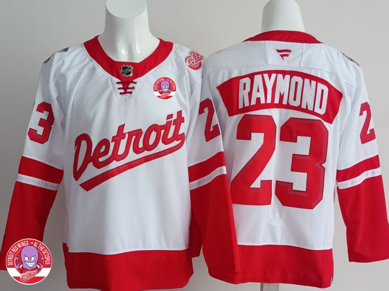 Men Detroit Red Wings #23 Raymond White 2025 Fanatics Home Premium NHL Jersey style 1